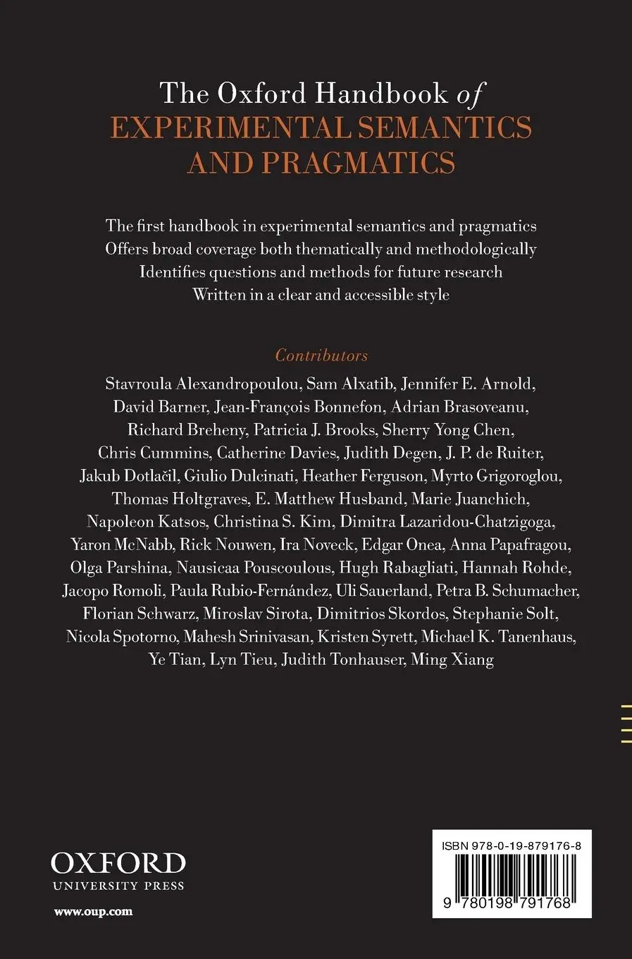 Rückseite: 9780198791768 | The Oxford Handbook of Experimental Semantics and Pragmatics | Buch