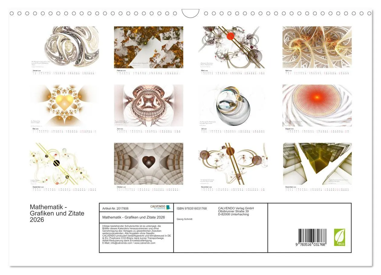 Bild: 9783516031768 | Mathematik - Grafiken und Zitate 2026 (Wandkalender 2026 DIN A3...
