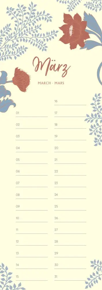 Bild: 4002725981868 | Geburtstagskalender Floral | Kalender | Spiralbindung | 14 S.