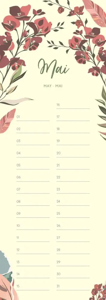 Bild: 4002725981868 | Geburtstagskalender Floral | Kalender | Spiralbindung | 14 S.