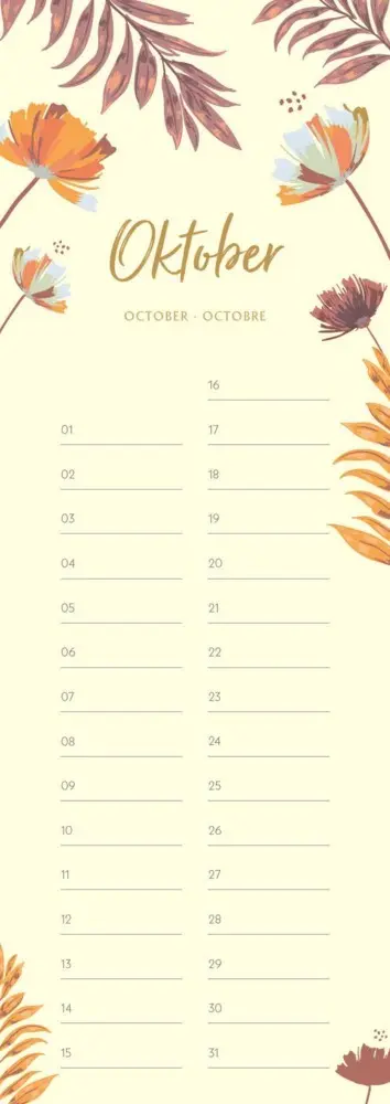 Bild: 4002725981868 | Geburtstagskalender Floral | Kalender | Spiralbindung | 14 S.
