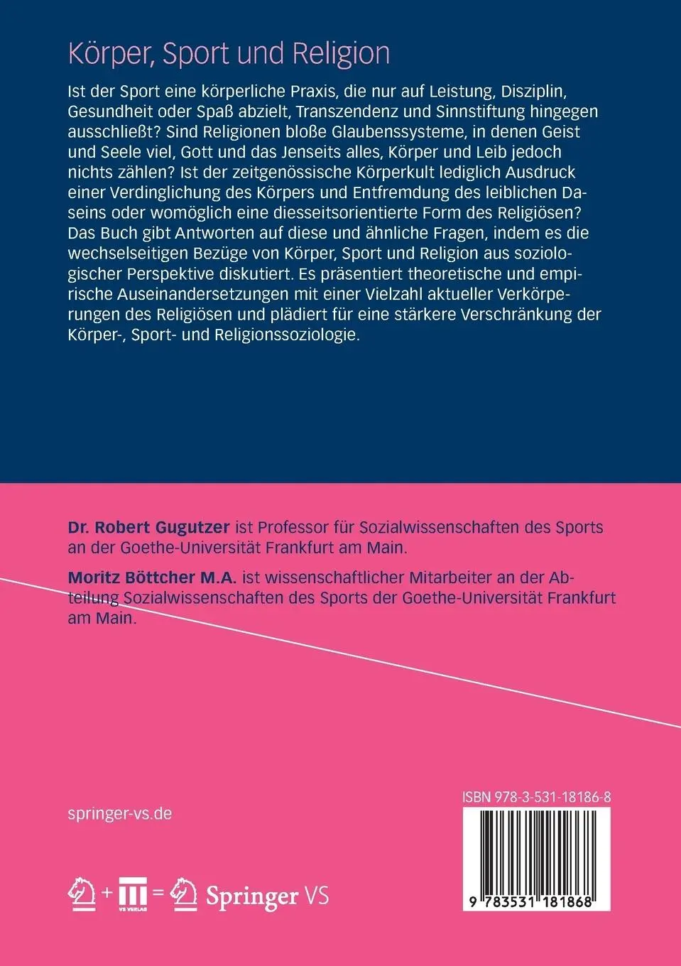 Rückseite: 9783531181868 | Körper, Sport und Religion | Zur Soziologie religiöser Verkörperungen