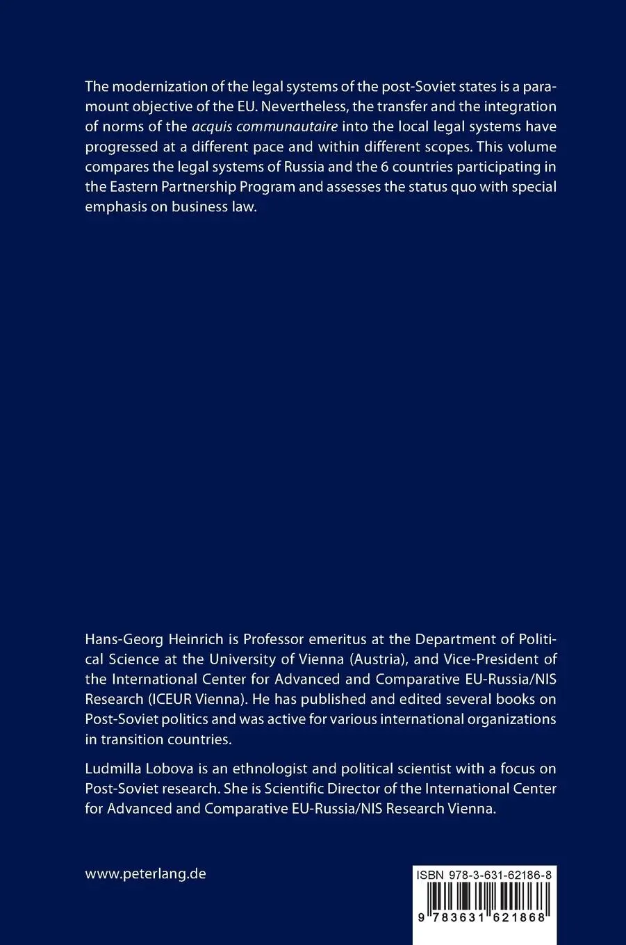 Rückseite: 9783631621868 | Legal Systems in Transition | Ludmilla Lobova (u. a.) | Buch | 2012