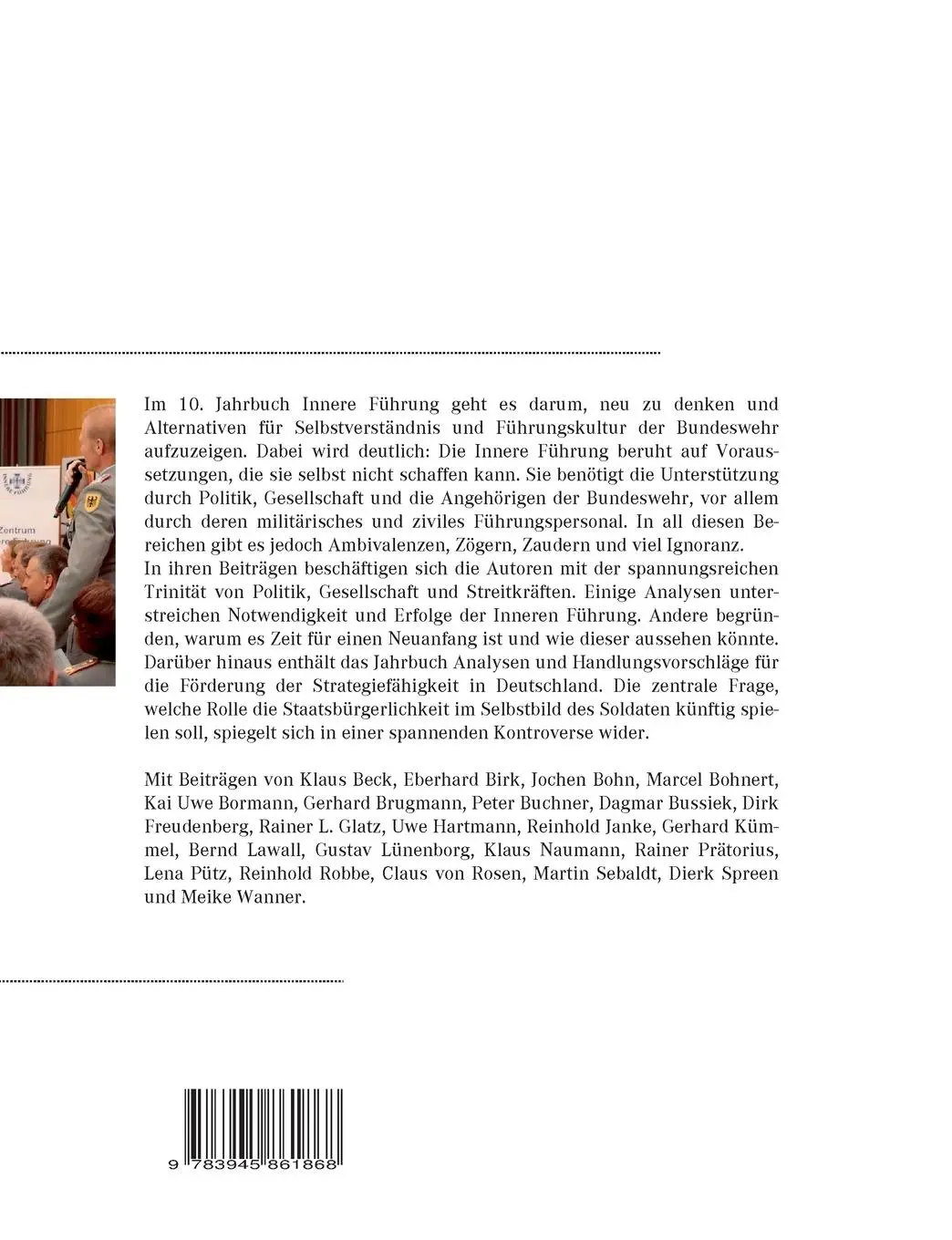 Rückseite: 9783945861868 | Jahrbuch Innere Führung 2018 | Uwe Hartmann (u. a.) | Taschenbuch