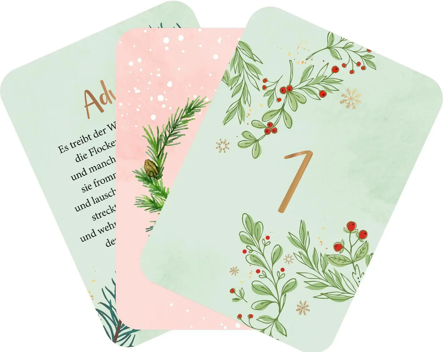 Bild: 9783845861968 | Allüberall auf den Tannenspitzen | 24 Adventskärtchen | Taschenbuch