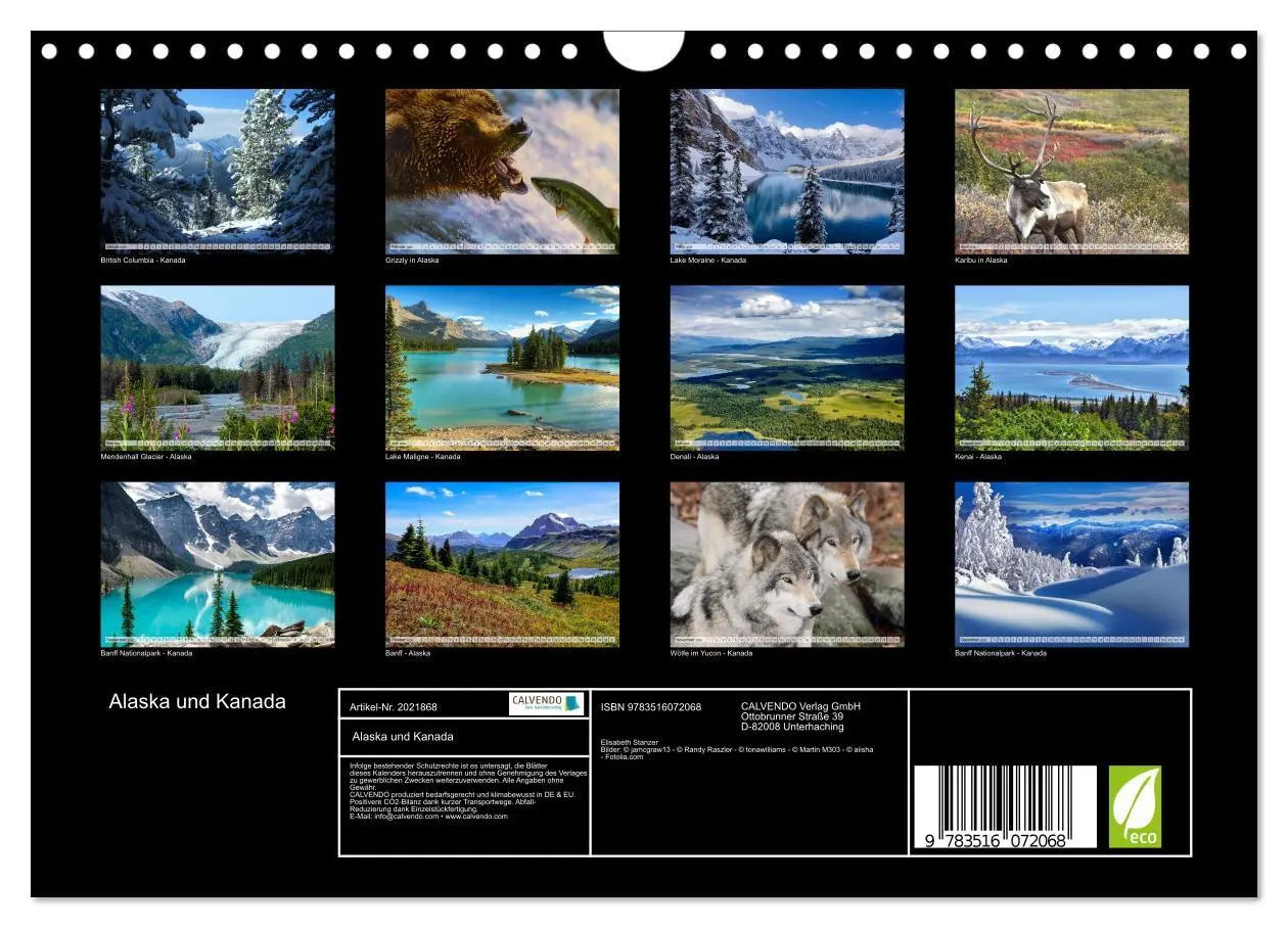 Bild: 9783516072068 | Alaska und Kanada (Wandkalender 2026 DIN A4 quer), CALVENDO...