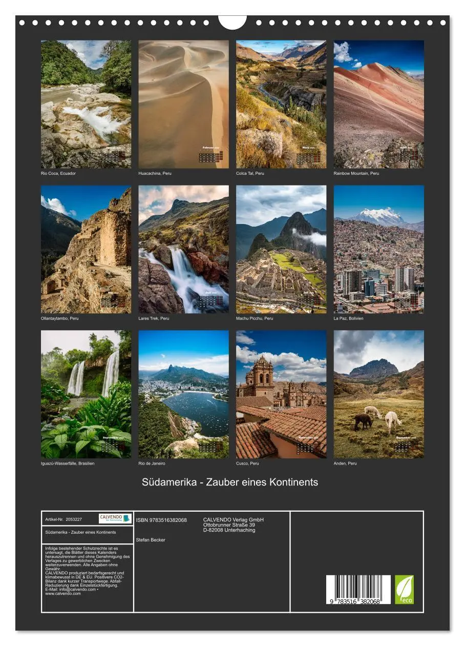 Bild: 9783516382068 | Südamerika - Zauber eines Kontinents (Wandkalender 2026 DIN A3...