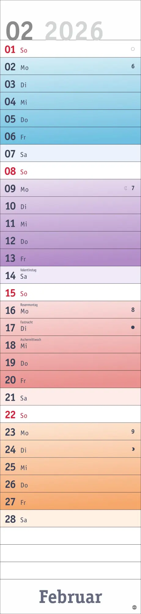 Bild: 9783756412068 | Bunte Wochen Langplaner XL 2026 | Kalender | Bürokalender Heye | 13 S.