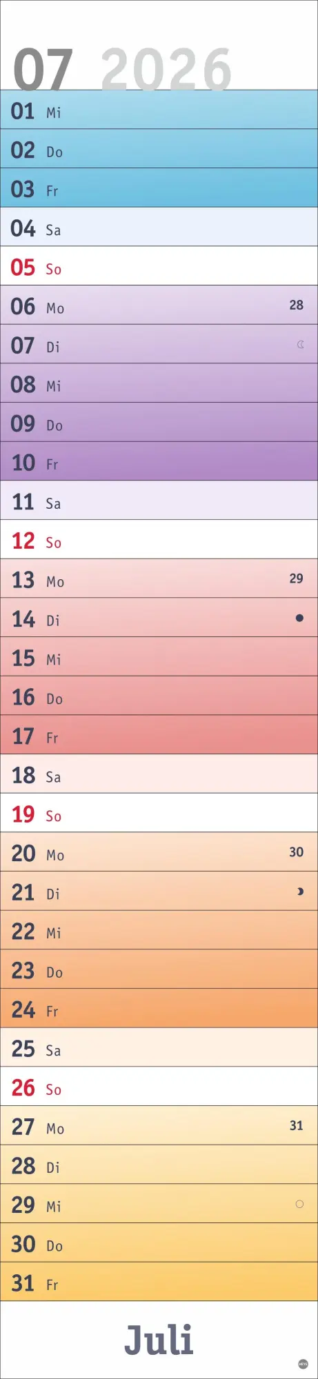 Bild: 9783756412068 | Bunte Wochen Langplaner XL 2026 | Kalender | Bürokalender Heye | 13 S.