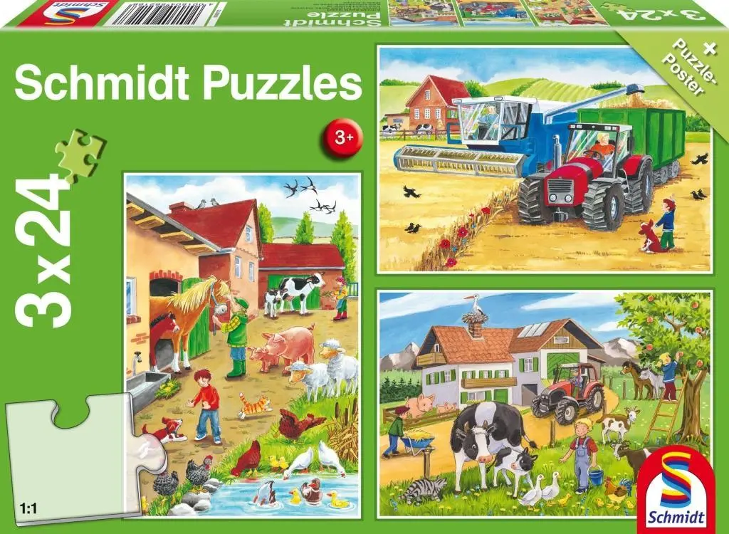 Cover: 4001504562168 | Auf dem Bauernhof. 3 x 24 Teile Puzzle | Schmidt Spiele | Spiel | 2017