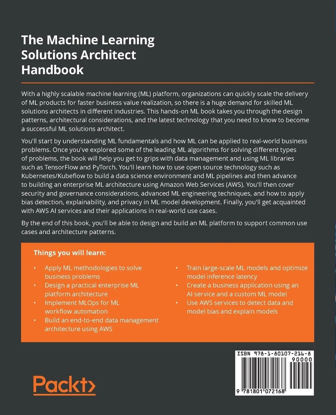 Rückseite: 9781801072168 | The Machine Learning Solutions Architect Handbook | David Ping | Buch