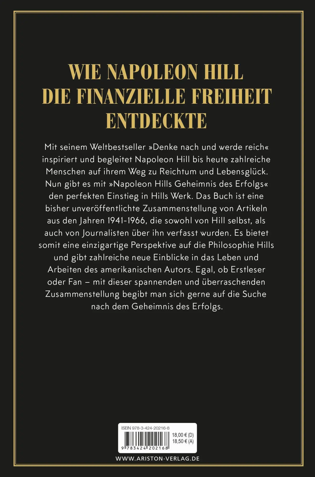 Bild: 9783424202168 | Napoleon Hills Geheimnis des Erfolgs | Napoleon Hill | Taschenbuch
