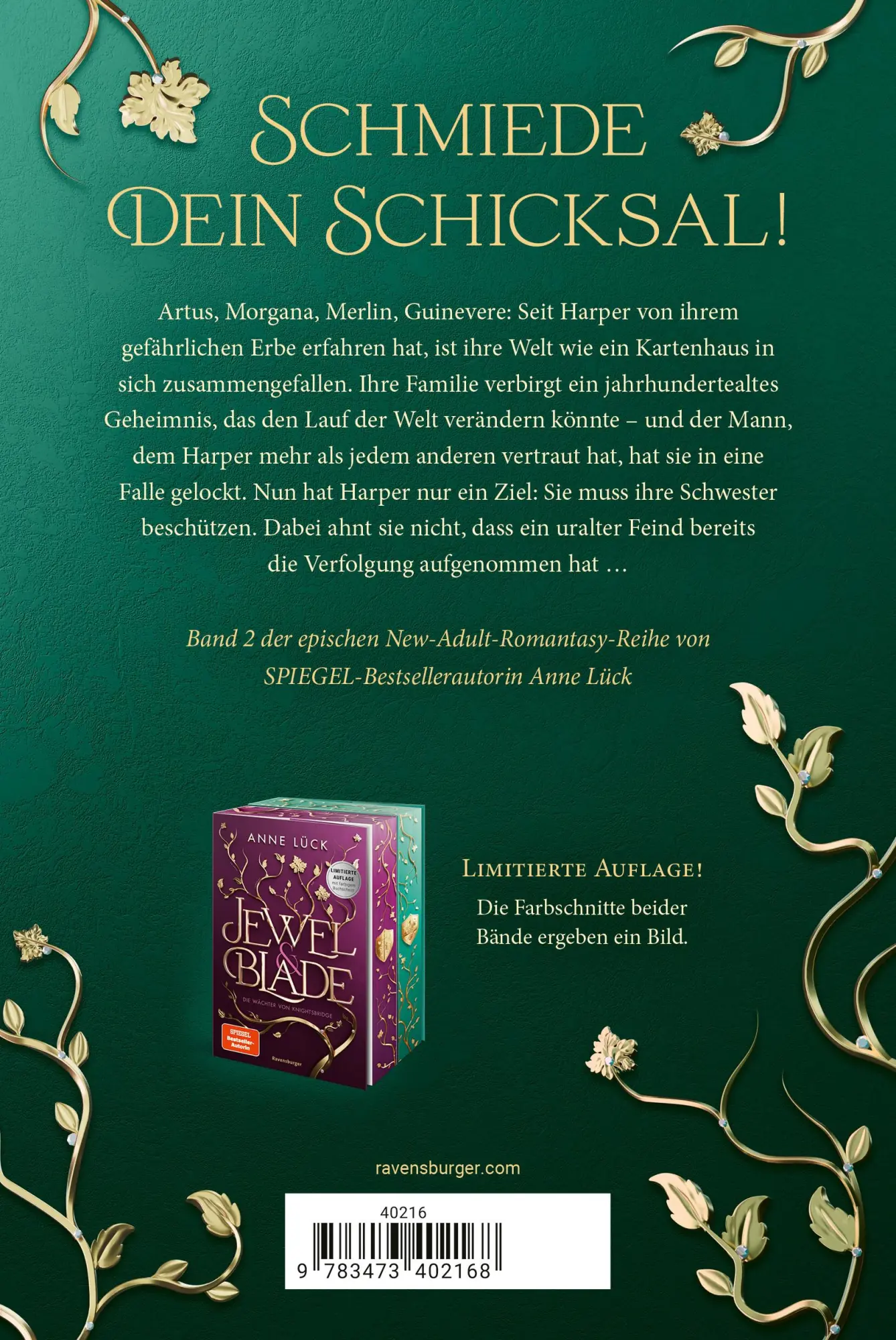 Rückseite: 9783473402168 | Jewel &amp; Blade, Band 2 - Die Hüter von Camelot | Anne Lück | Buch