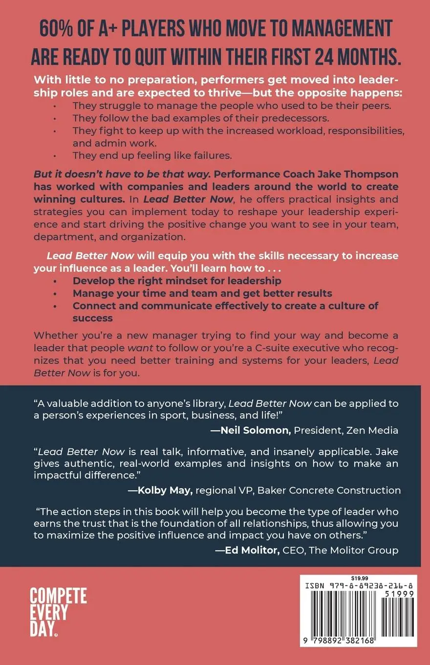 Rückseite: 9798892382168 | Lead Better Now | Jake Thompson | Taschenbuch | Englisch | 2023
