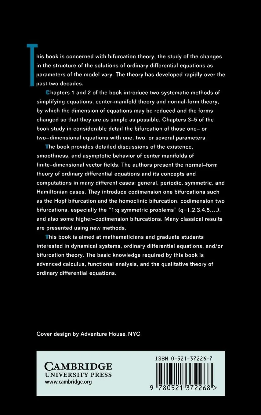 Rückseite: 9780521372268 | Normal Forms and Bifurcation of Planar Vector Fields | Chow (u. a.)