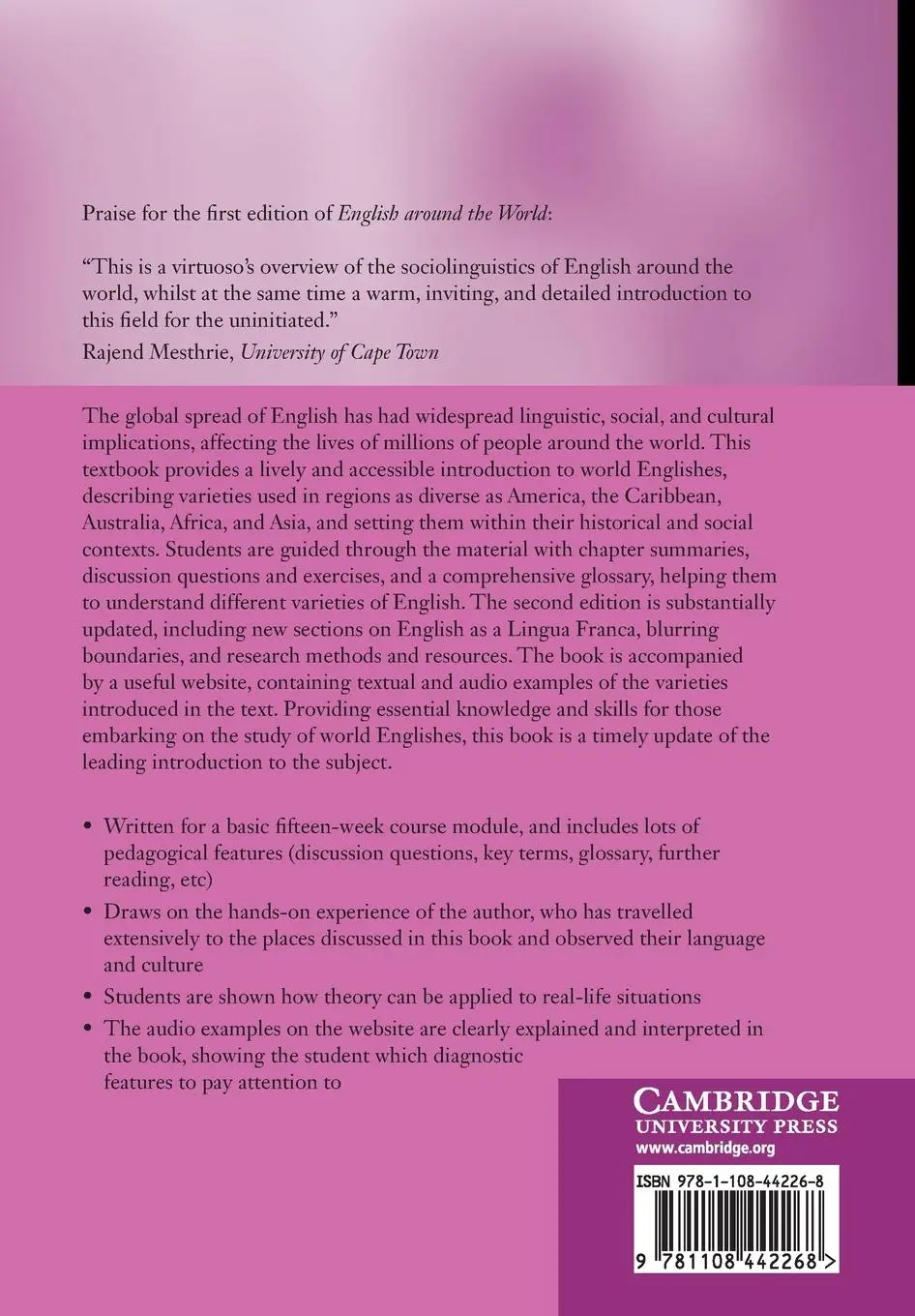 Rückseite: 9781108442268 | English around the World | An Introduction | Edgar W. Schneider | Buch