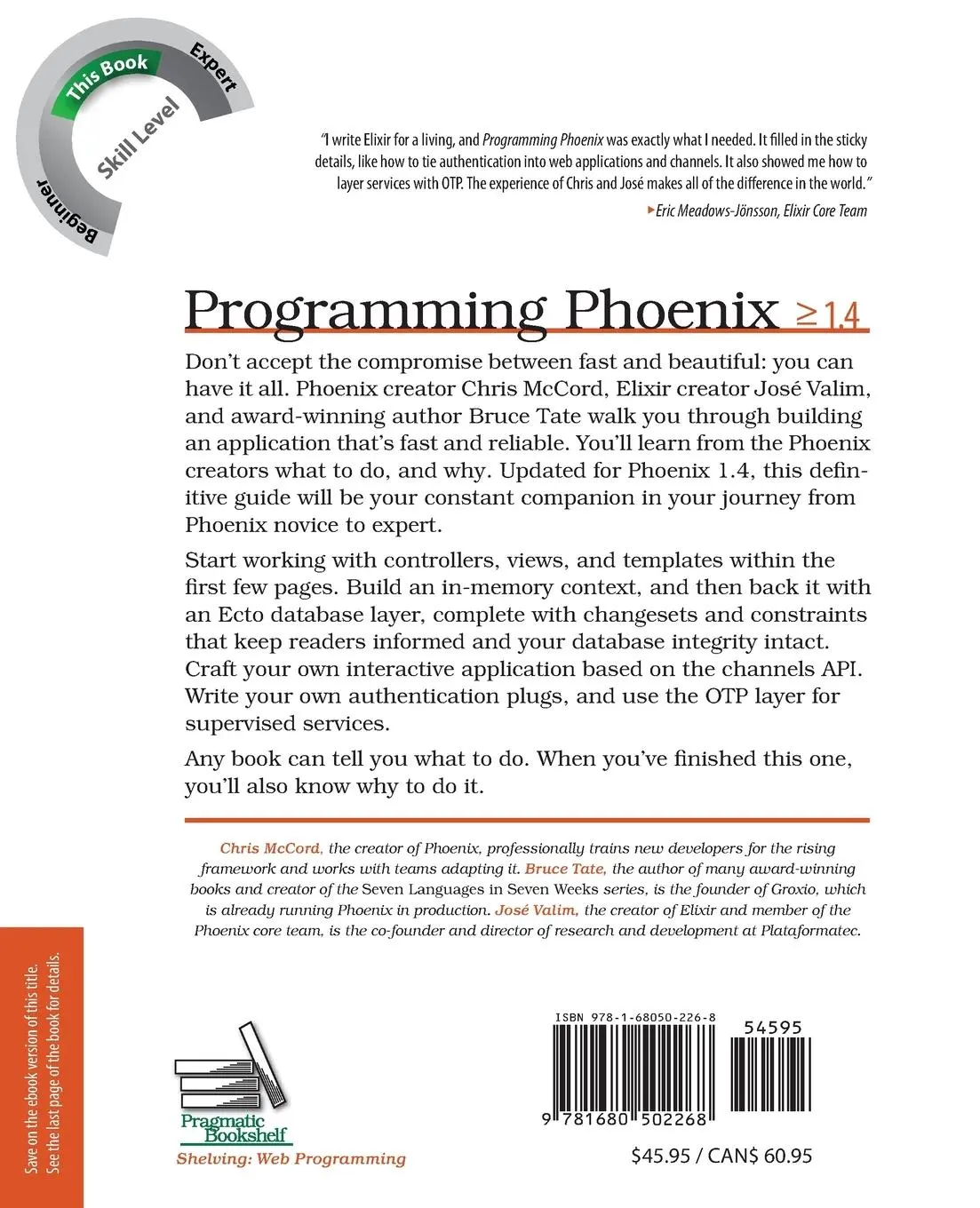 Rückseite: 9781680502268 | Programming Phoenix 1.4 | Productive &gt; Reliable &gt; Fast | Taschenbuch