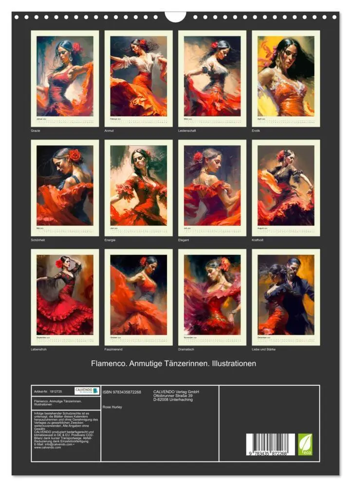 Bild: 9783435872268 | Flamenco. Anmutige Tänzerinnen. Illustrationen (Wandkalender 2025...