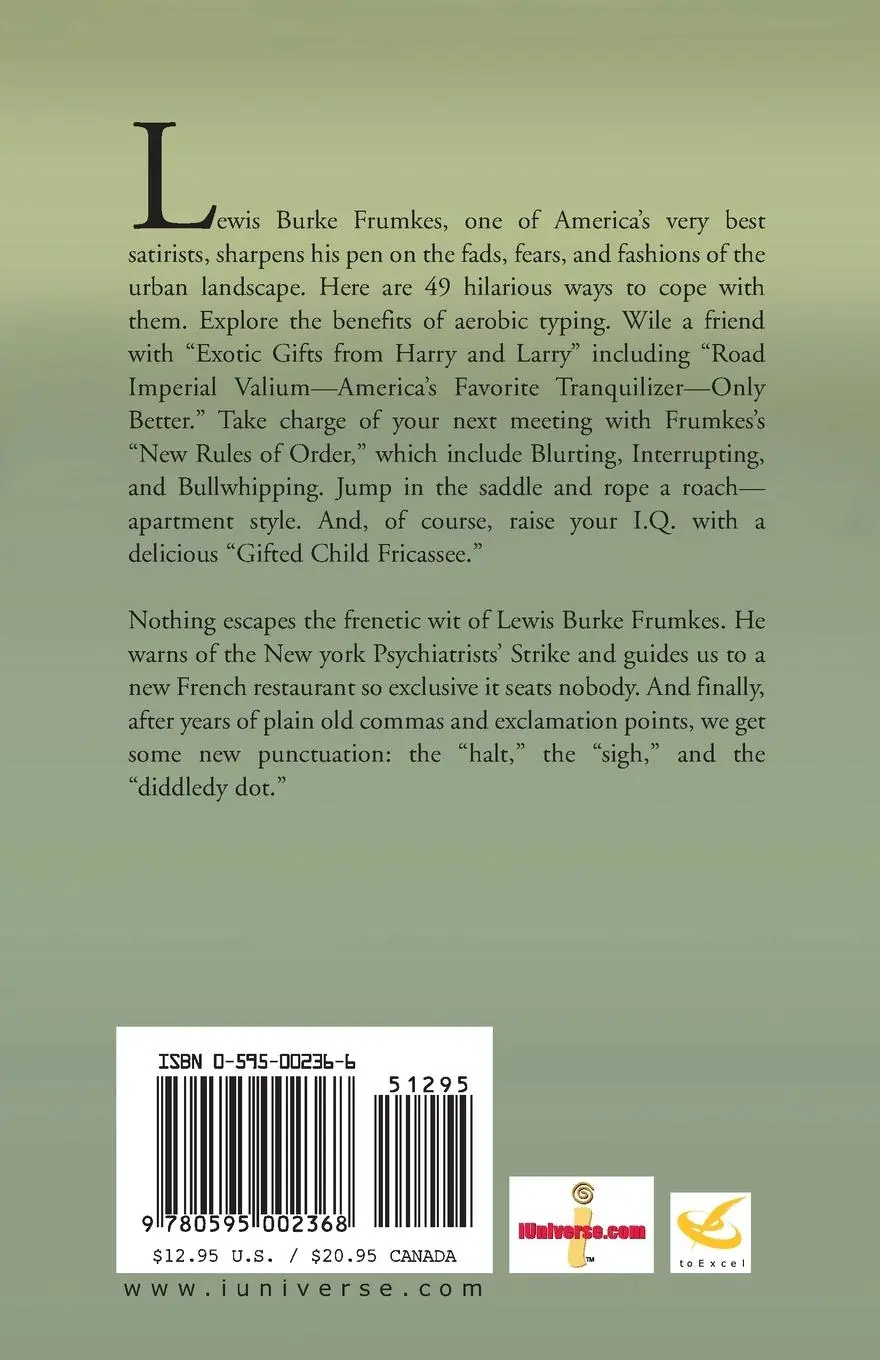 Rückseite: 9780595002368 | How to Raise Your I.Q. by Eating Gifted Children | Lewis Burke Frumkes