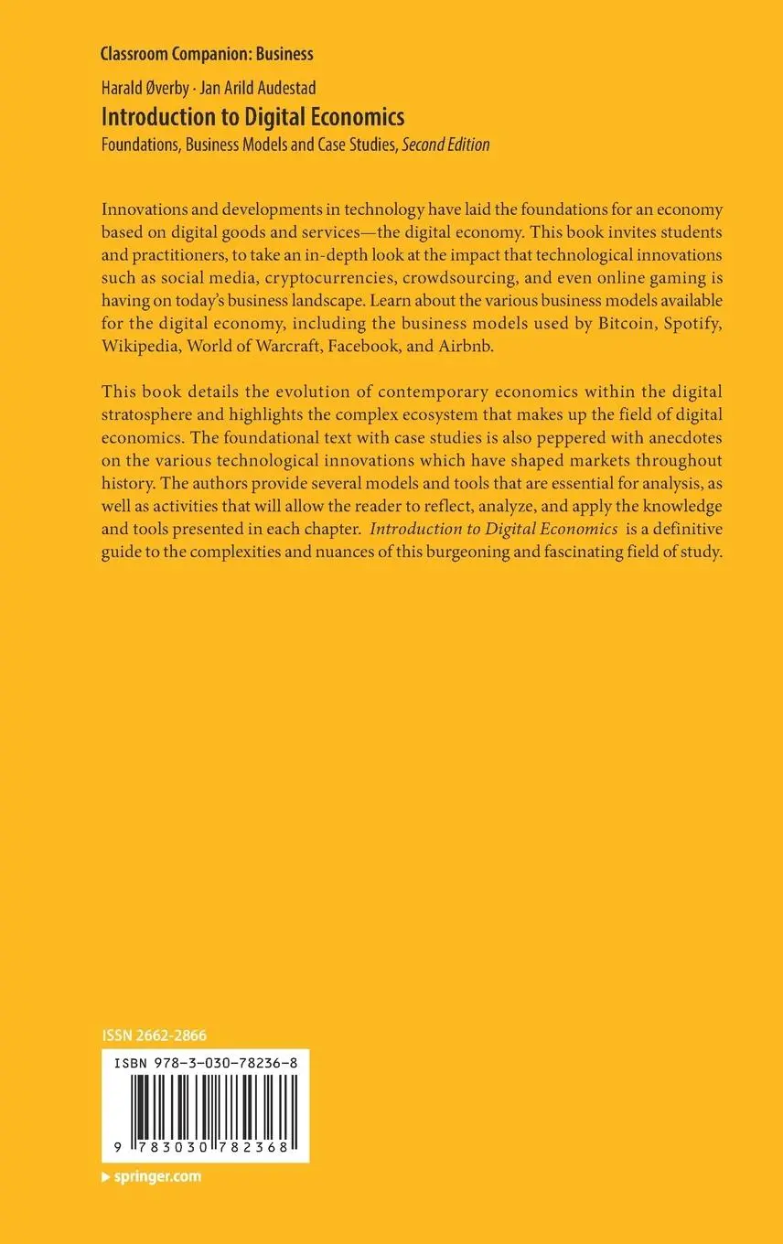 Rückseite: 9783030782368 | Introduction to Digital Economics | Jan Arild Audestad (u. a.) | Buch
