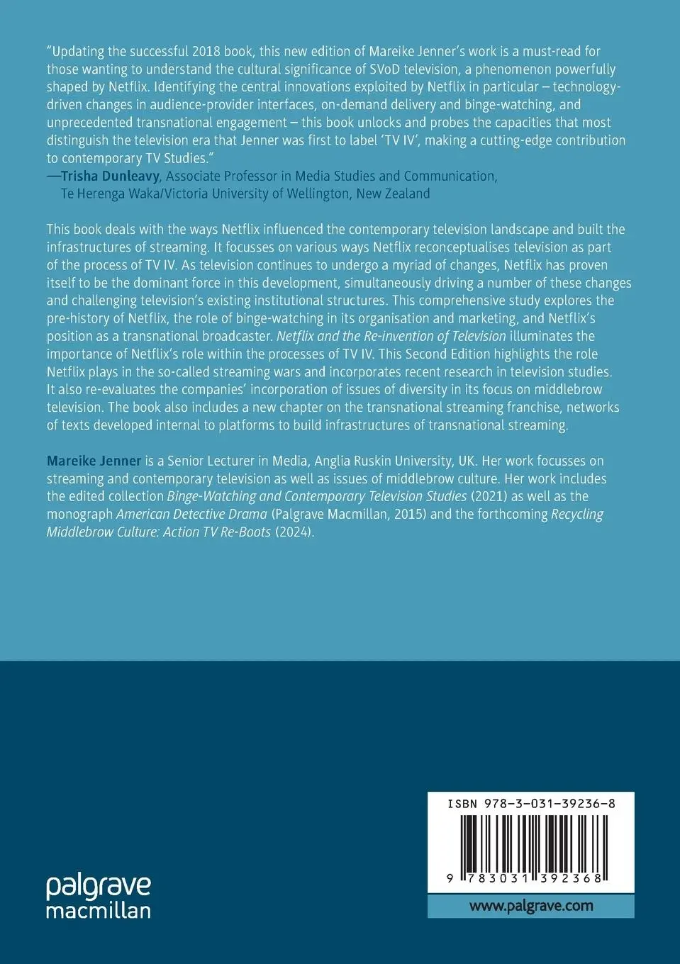 Rückseite: 9783031392368 | Netflix and the Re-invention of Television | Mareike Jenner | Buch