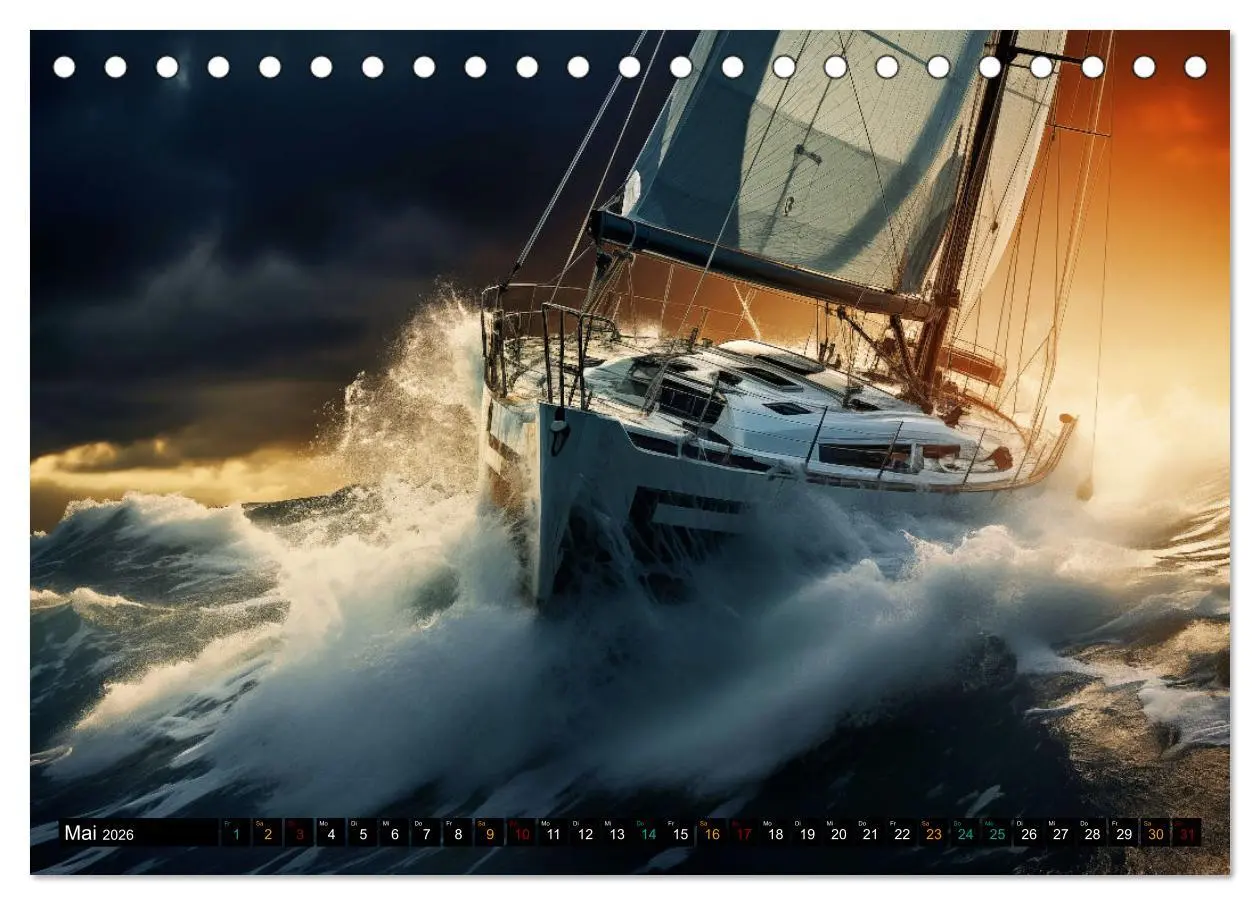 Bild: 9783457402368 | Mit dem Wind um die Welt - segeln (Tischkalender 2026 DIN A5 quer),...
