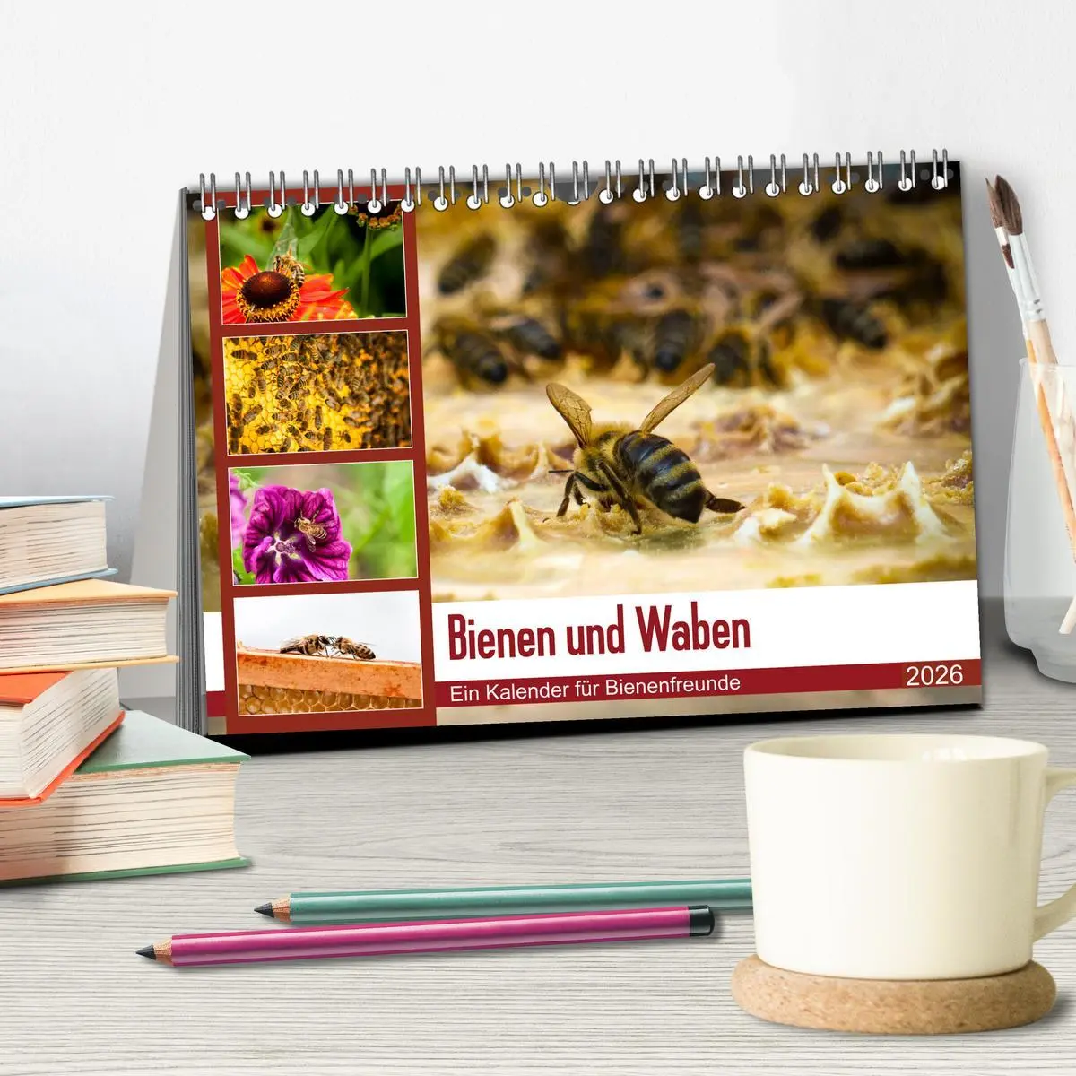 Bild: 9783457712368 | Bienen und Waben (Tischkalender 2026 DIN A5 quer), CALVENDO...