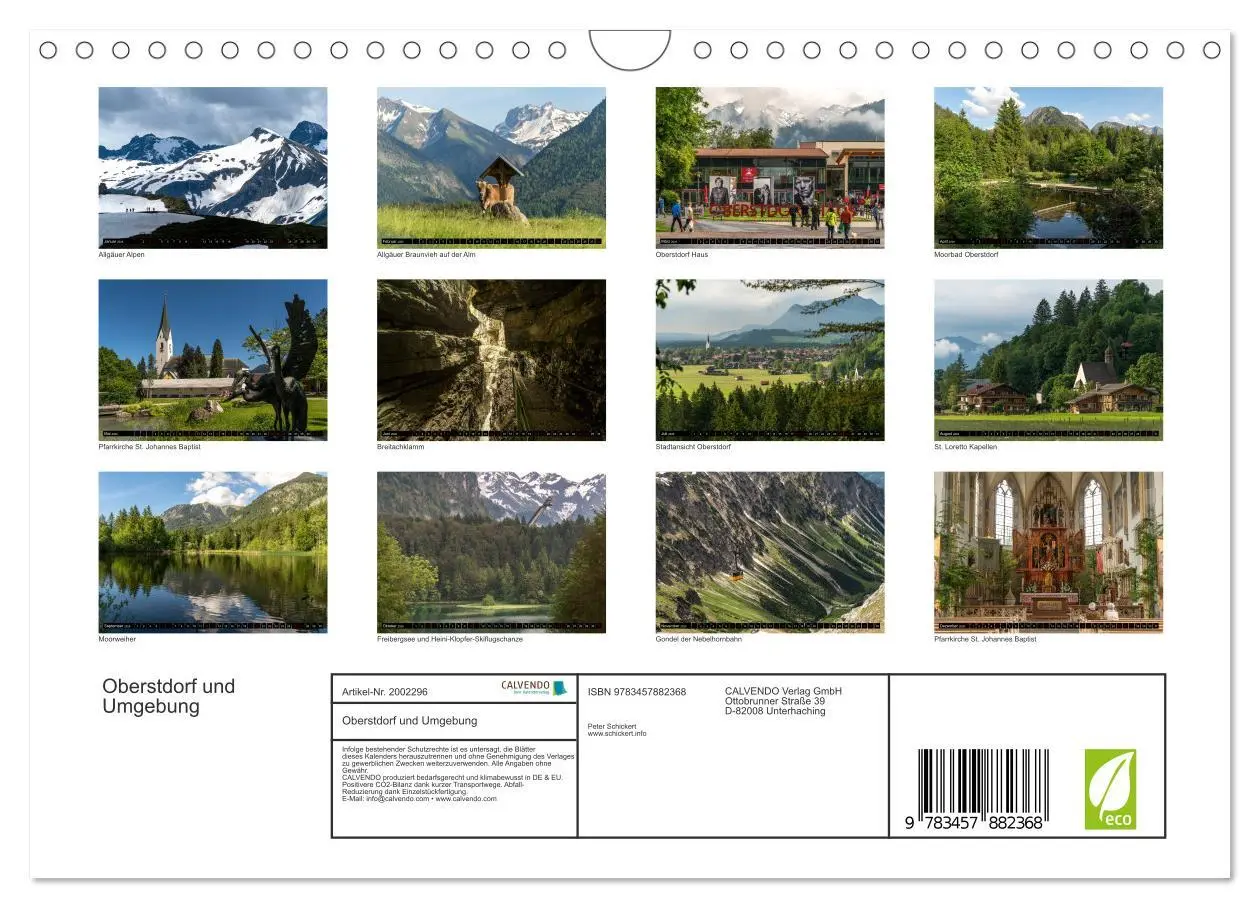 Bild: 9783457882368 | Oberstdorf und Umgebung (Wandkalender 2026 DIN A4 quer), CALVENDO...