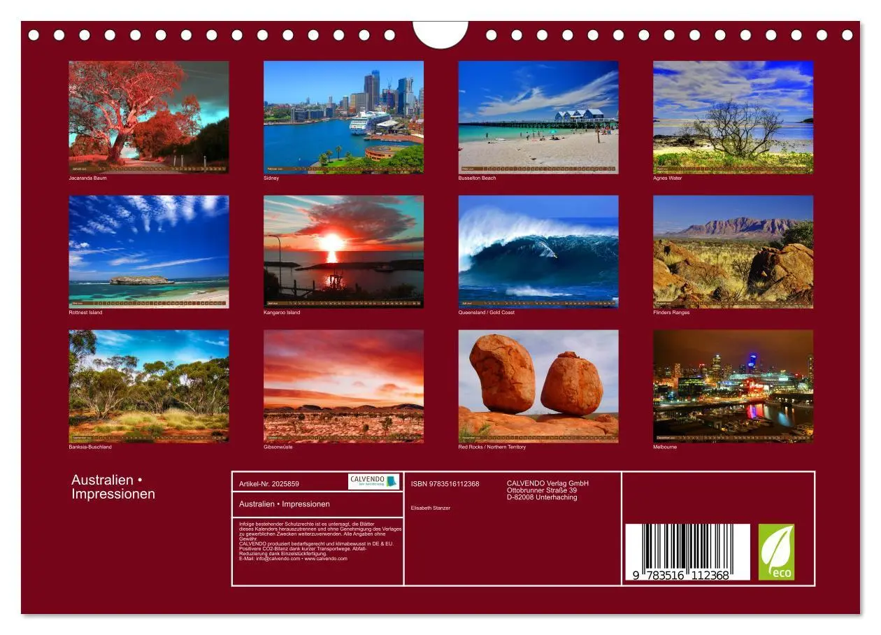 Bild: 9783516112368 | Australien ¿ Impressionen (Wandkalender 2026 DIN A4 quer), CALVENDO...