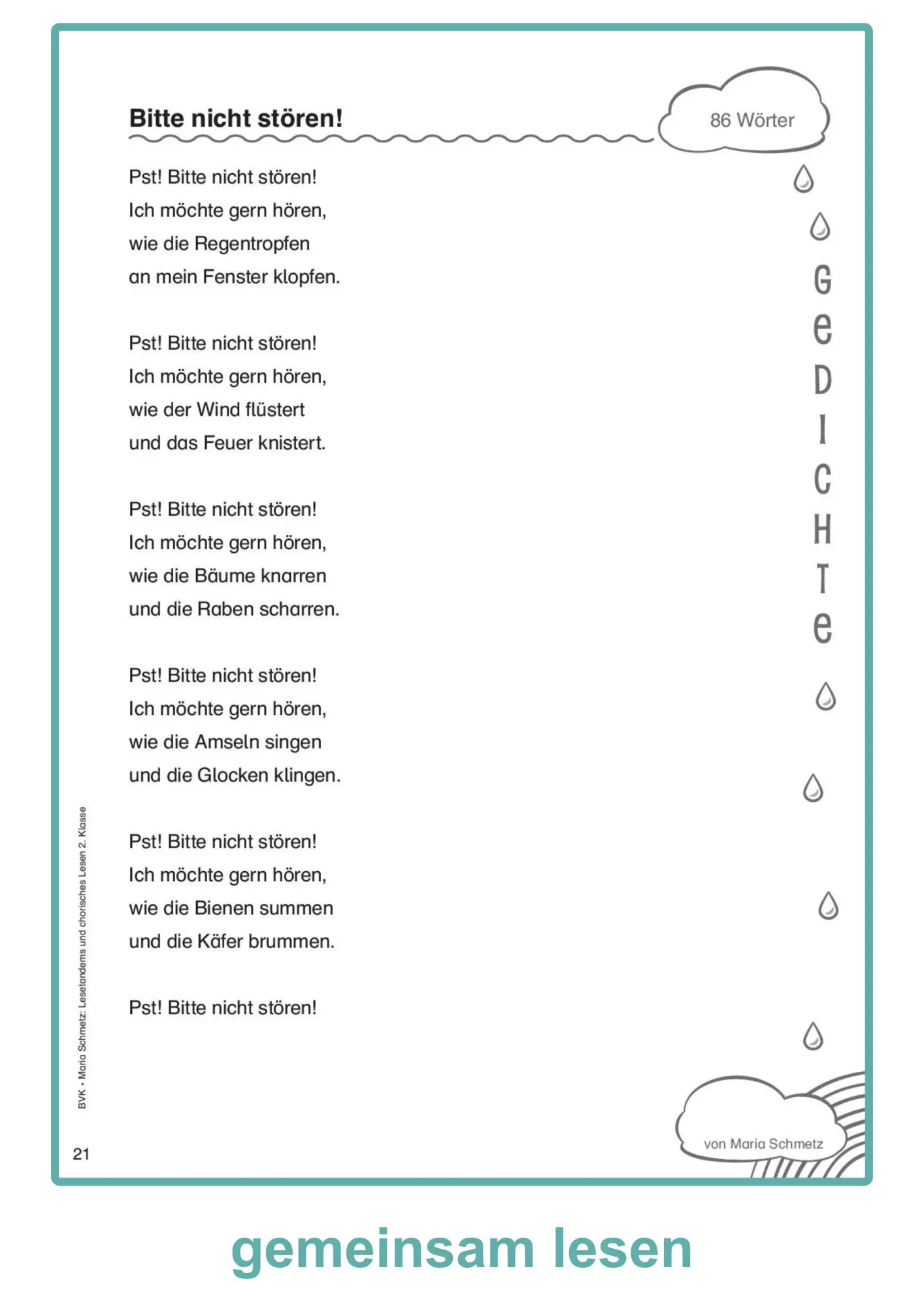 Bild: 9783965202368 | Lesetandems und chorisches Lesen - 2. Klasse | Maria Schmetz | 32 S.