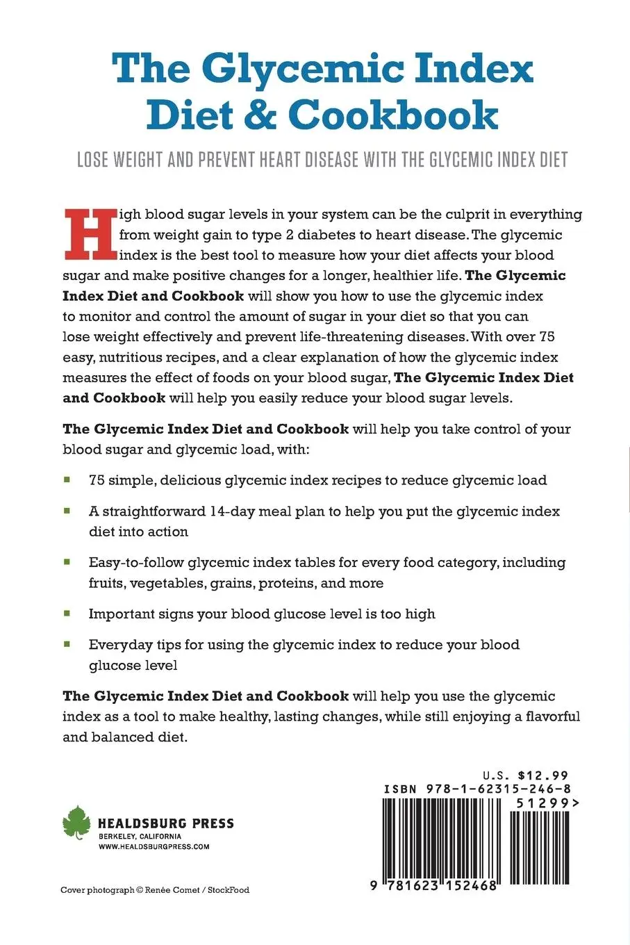 Rückseite: 9781623152468 | The Glycemic Index Diet &amp; Cookbook | Healdsburg Press | Taschenbuch