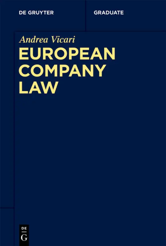 Cover: 9783110722468 | European Company Law | Andrea Vicari | Taschenbuch | XIV | Englisch