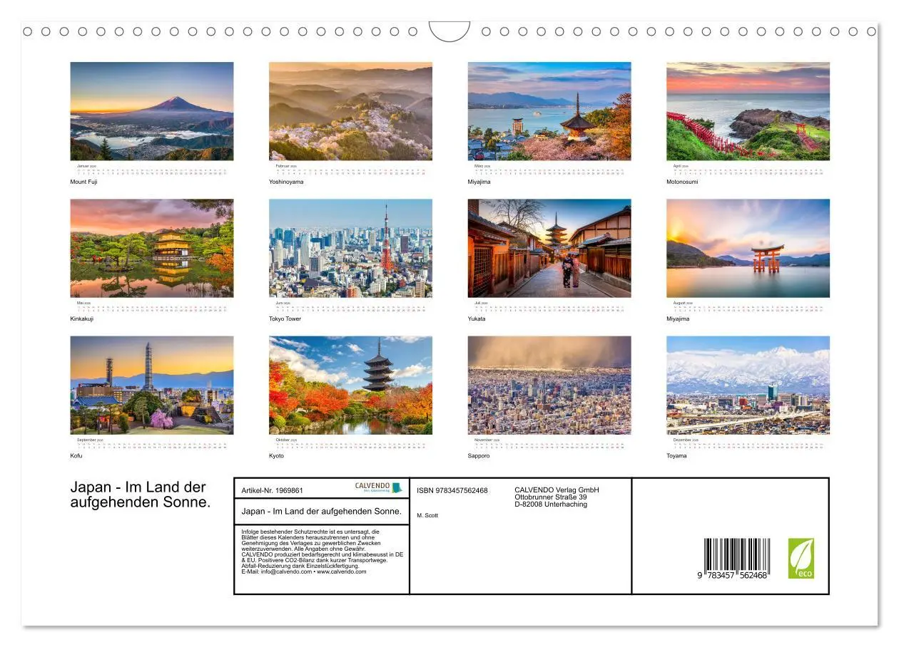Bild: 9783457562468 | Japan - Im Land der aufgehenden Sonne. (Wandkalender 2026 DIN A3...