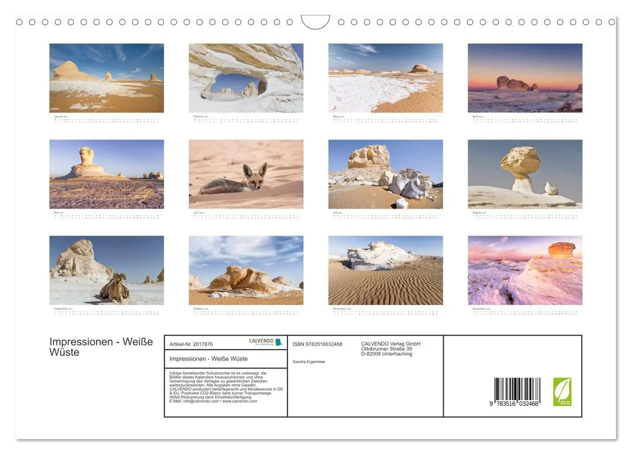 Bild: 9783516032468 | Impressionen - Weiße Wüste (Wandkalender 2026 DIN A3 quer),...