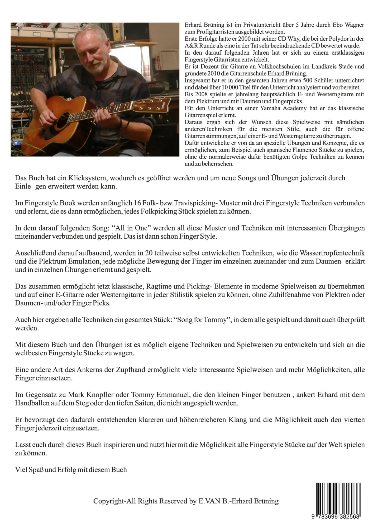 Rückseite: 9783696382568 | Fingerstyle Book | Erhard Brüning | Taschenbuch | 50 S. | Deutsch