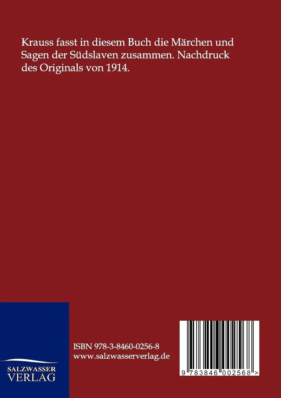 Rückseite: 9783846002568 | Tausend Sagen und Märchen der Südslaven | Friedrich S. Krauss | Buch