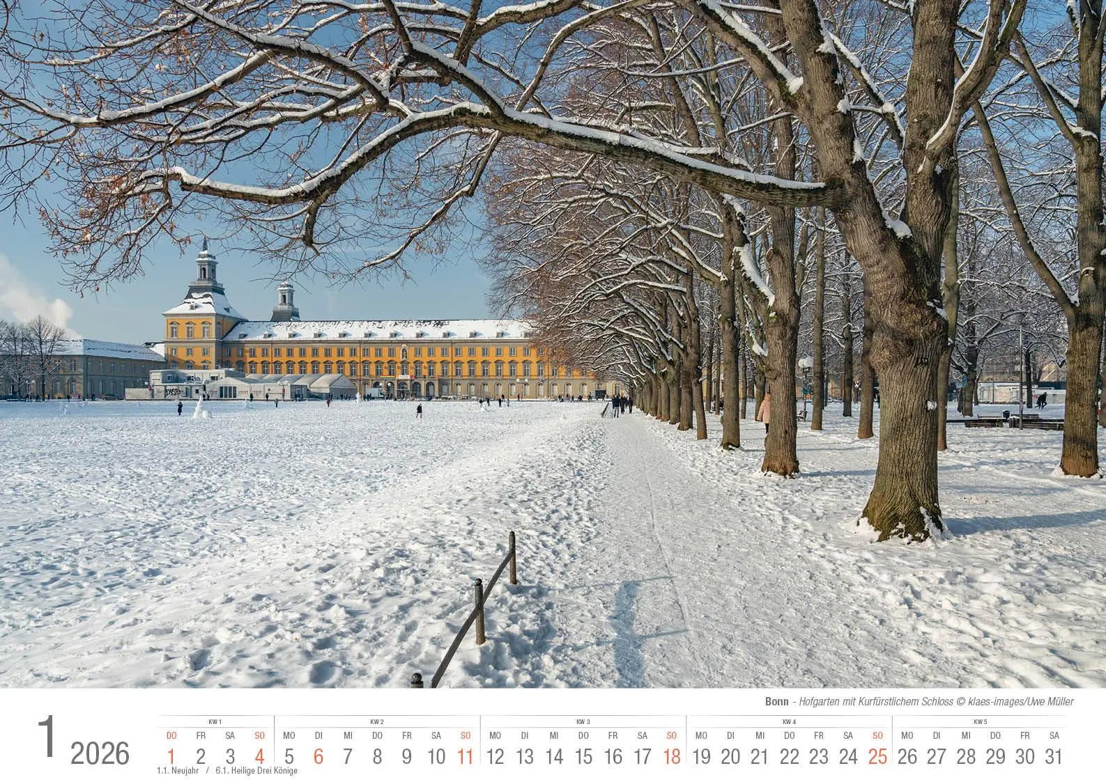 Bild: 9783965352568 | Bonn 2026 Bildkalender A3 quer, spiralgebunden | Holger Klaes | 2026