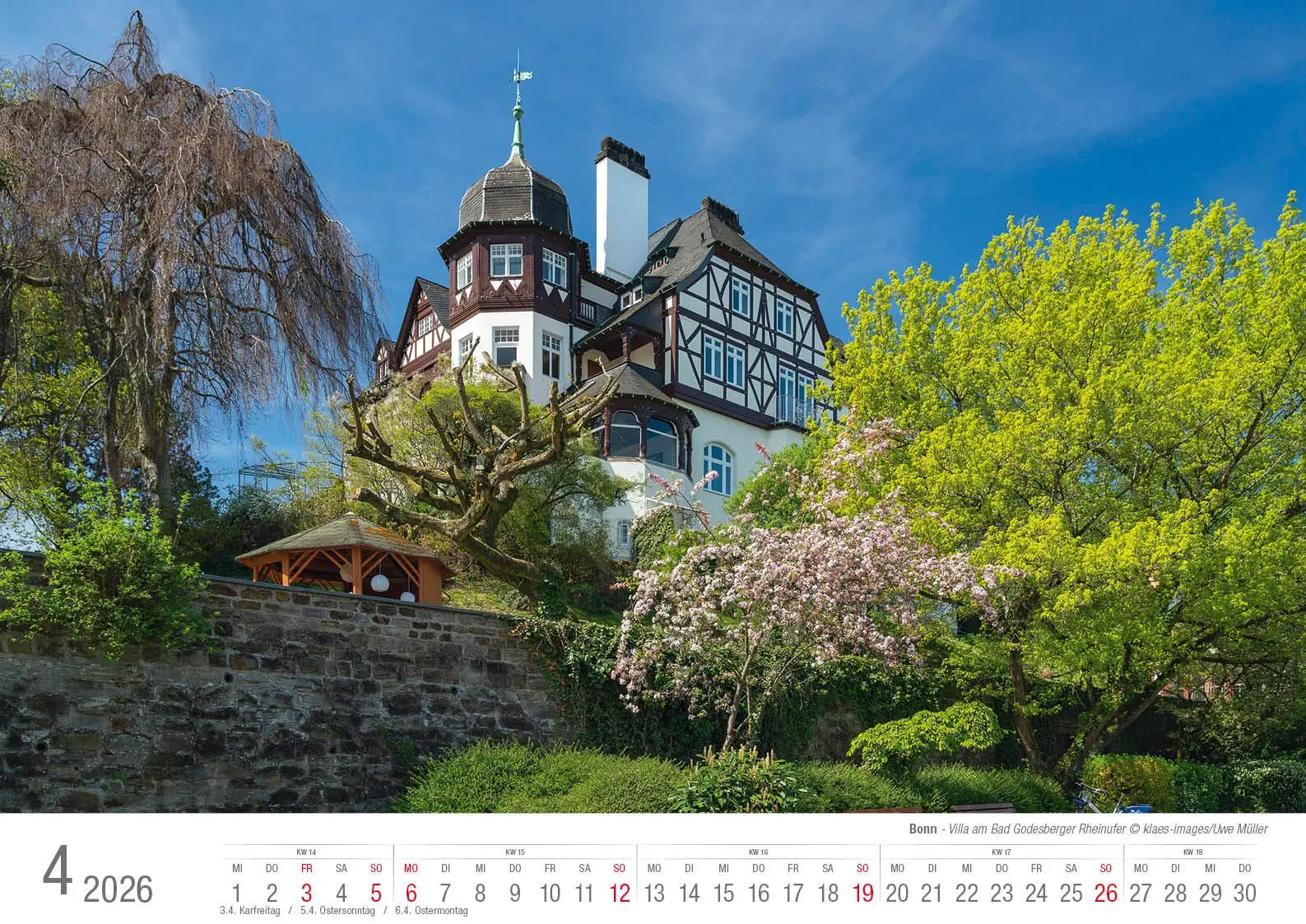 Bild: 9783965352568 | Bonn 2026 Bildkalender A3 quer, spiralgebunden | Holger Klaes | 2026