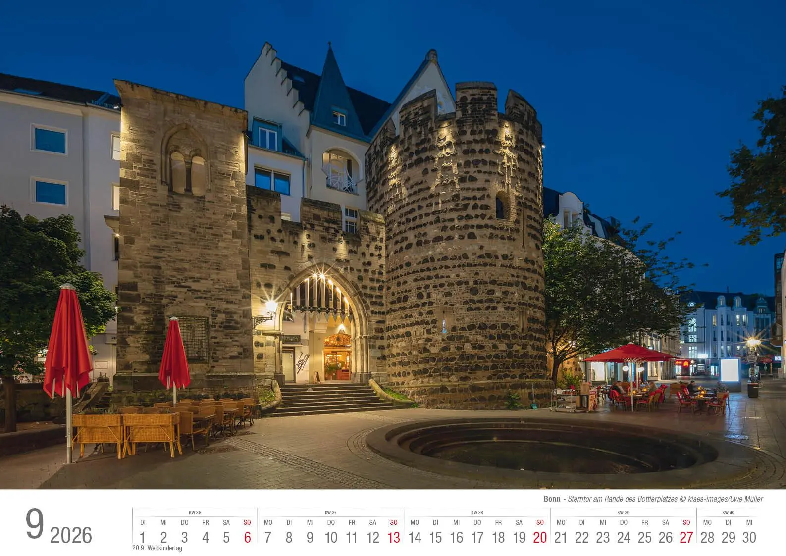 Bild: 9783965352568 | Bonn 2026 Bildkalender A3 quer, spiralgebunden | Holger Klaes | 2026