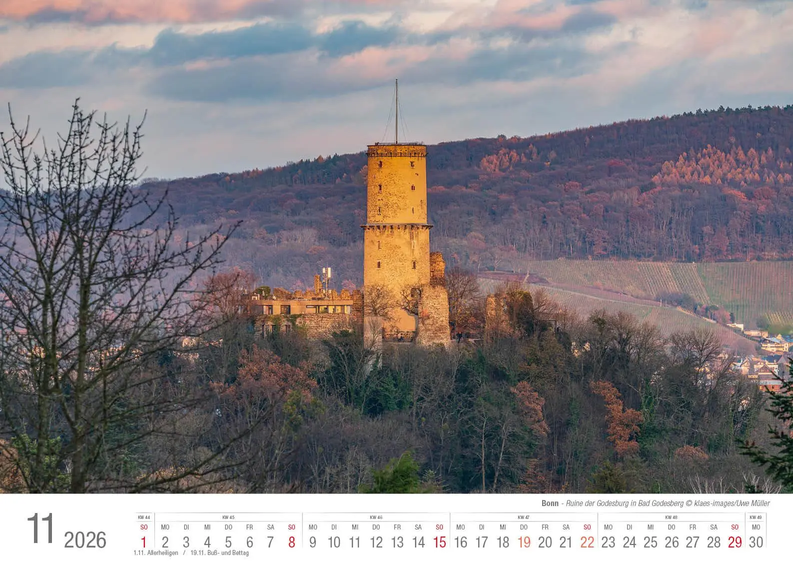 Bild: 9783965352568 | Bonn 2026 Bildkalender A3 quer, spiralgebunden | Holger Klaes | 2026