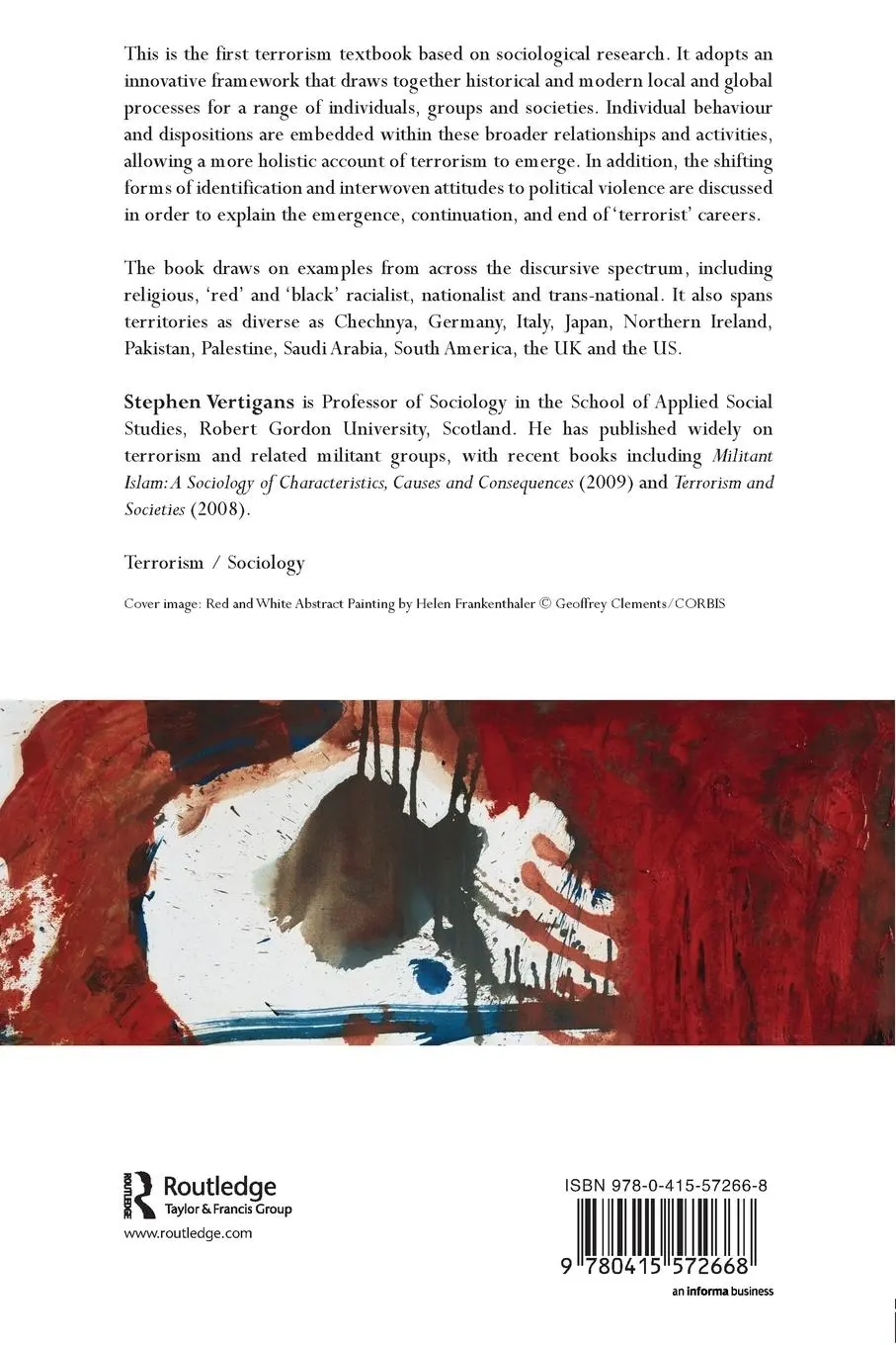 Rückseite: 9780415572668 | The Sociology of Terrorism | People, Places and Processes | Vertigans