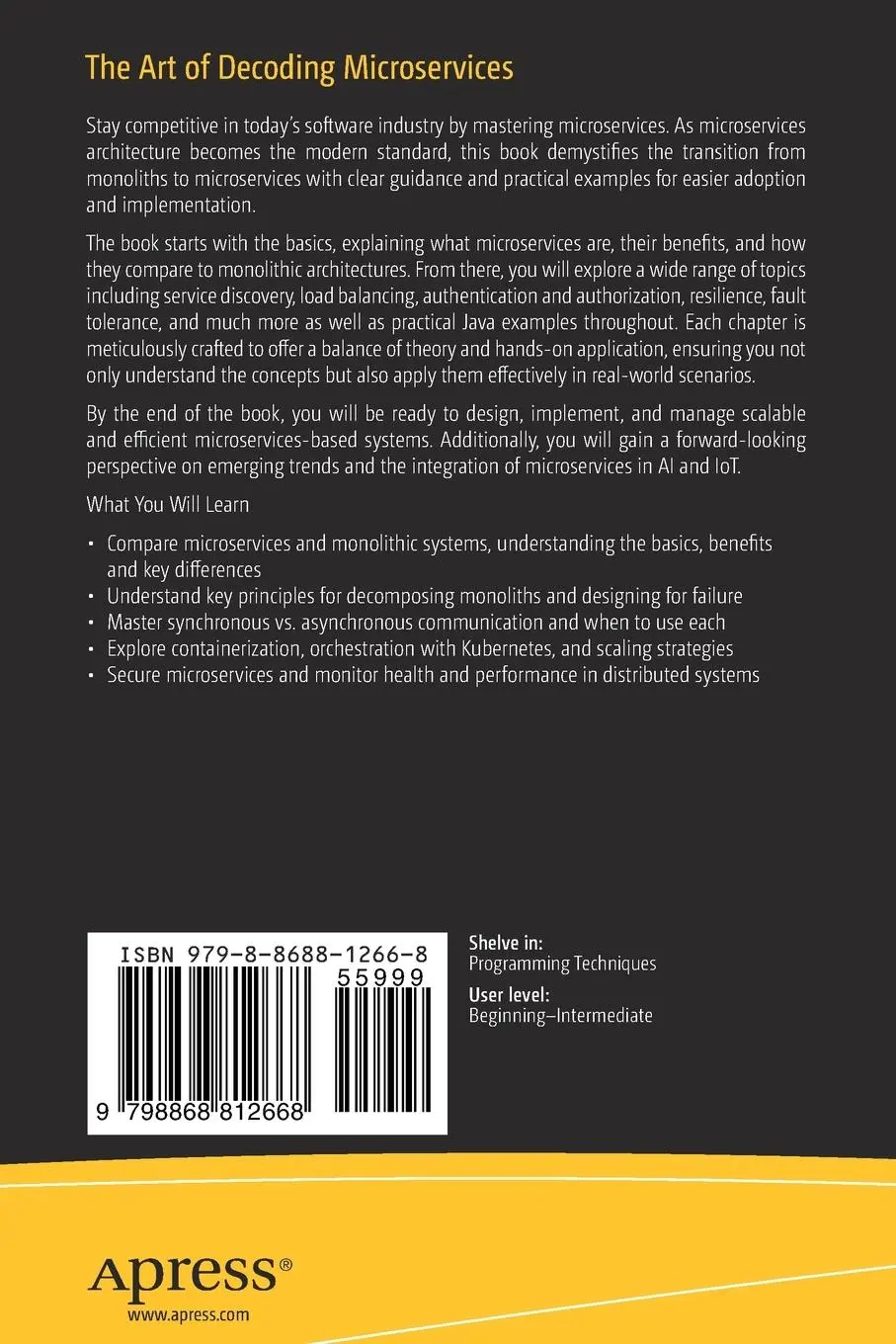 Rückseite: 9798868812668 | The Art of Decoding Microservices | Sumit Bhatnagar (u. a.) | Buch