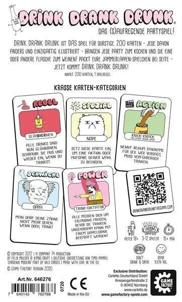 Bild: 7640142762768 | Game Factory - Drink Drank Drunk | Game Factory | Spiel | 200 Karten