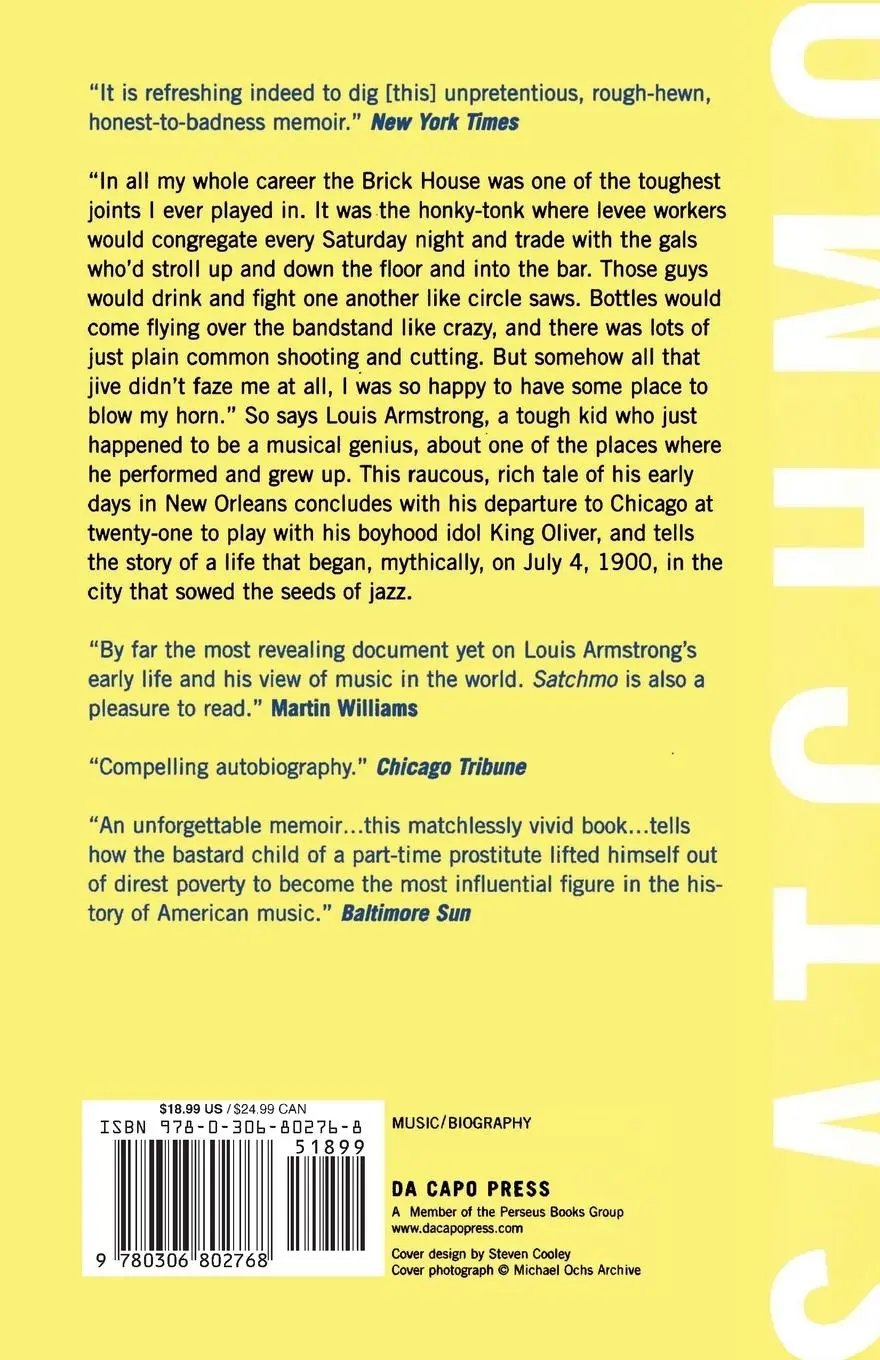 Rückseite: 9780306802768 | Satchmo | My Life in New Orleans | Louis Armstrong | Taschenbuch