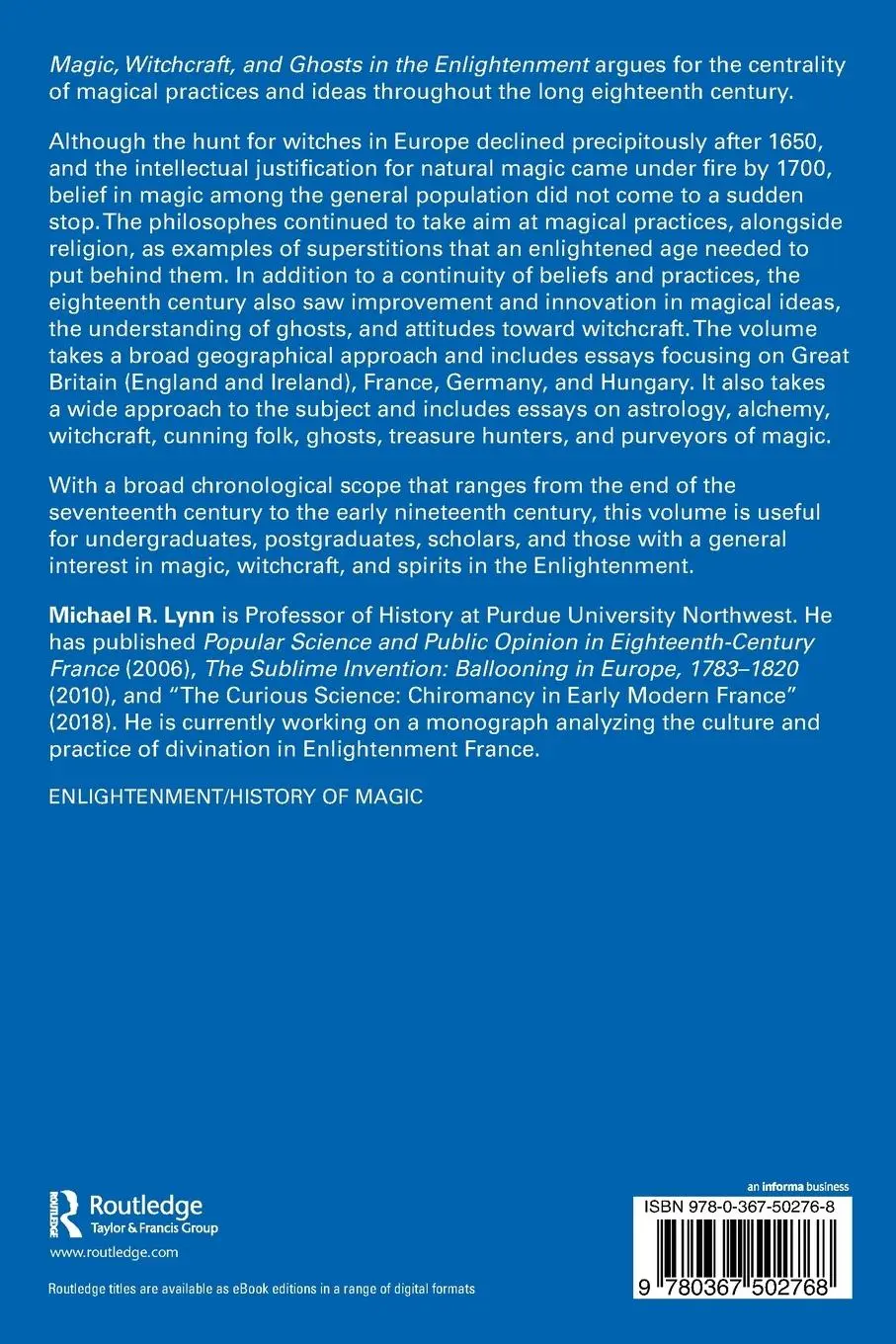 Rückseite: 9780367502768 | Magic, Witchcraft, and Ghosts in the Enlightenment | Michael R. Lynn