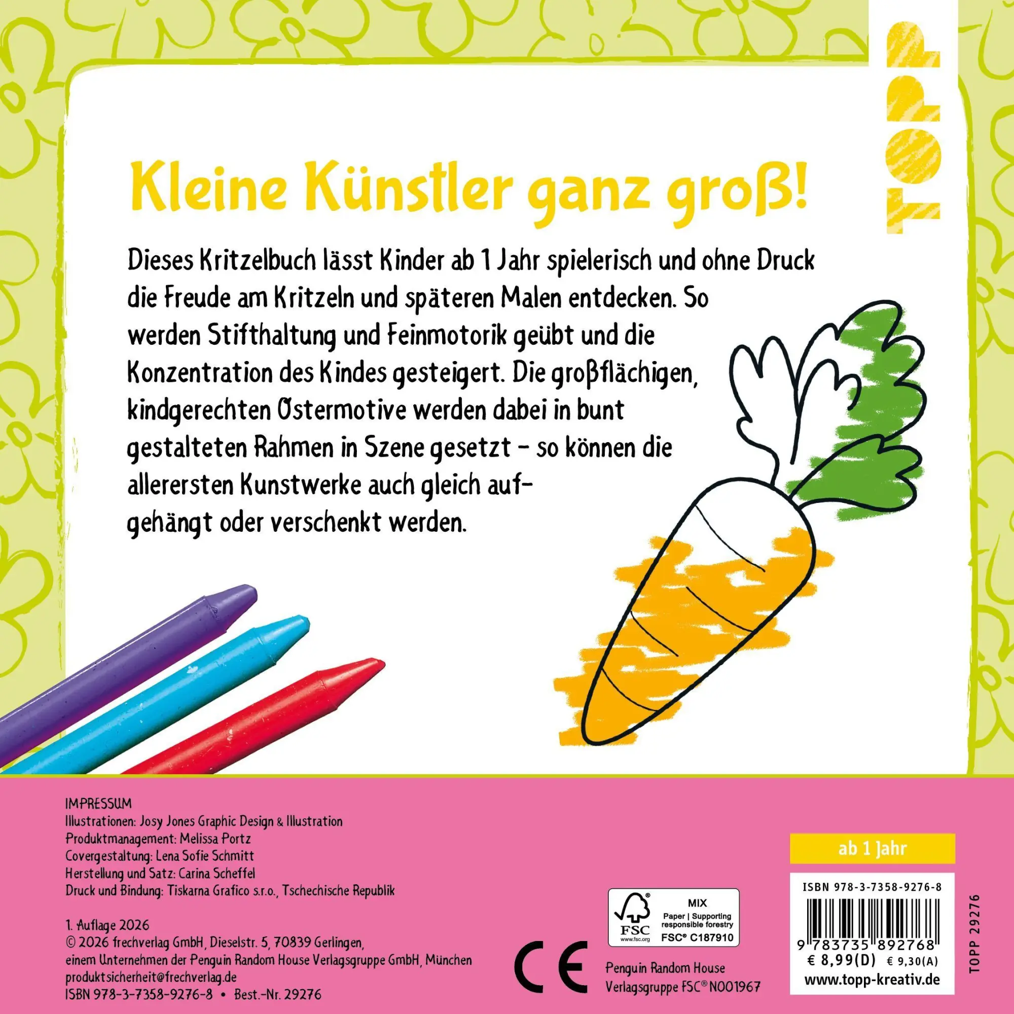 Bild: 9783735892768 | Mein allererstes Kritzelmalbuch Ostern | Josephine Jones | Taschenbuch