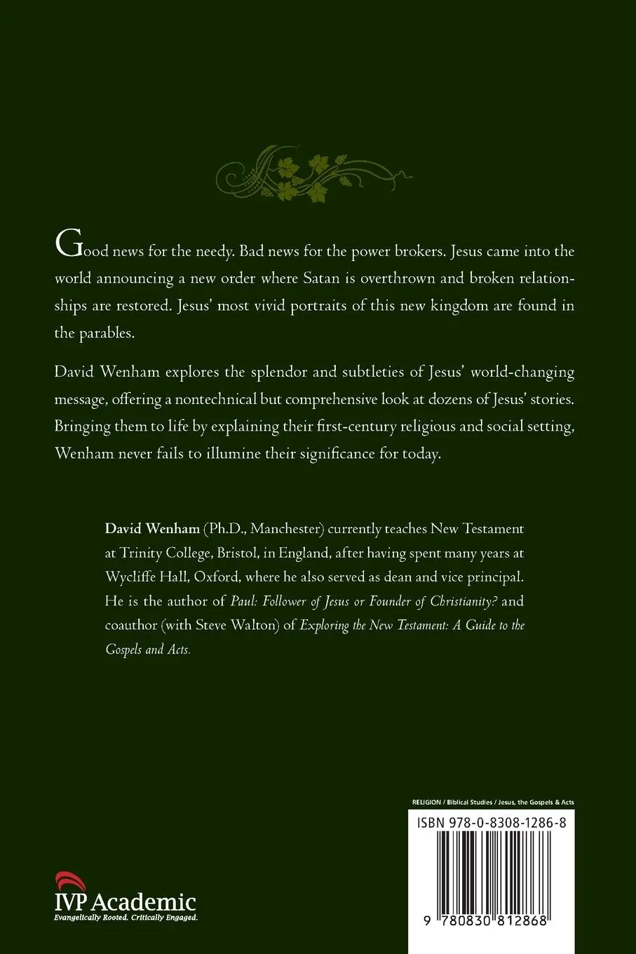 Rückseite: 9780830812868 | The Parables of Jesus | David Wenham | Taschenbuch | Englisch | 1989