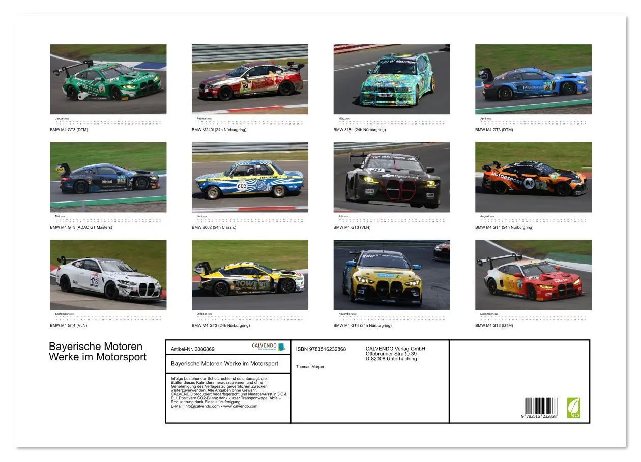 Bild: 9783516232868 | Bayerische Motoren Werke im Motorsport (Wandkalender 2026 DIN A2...