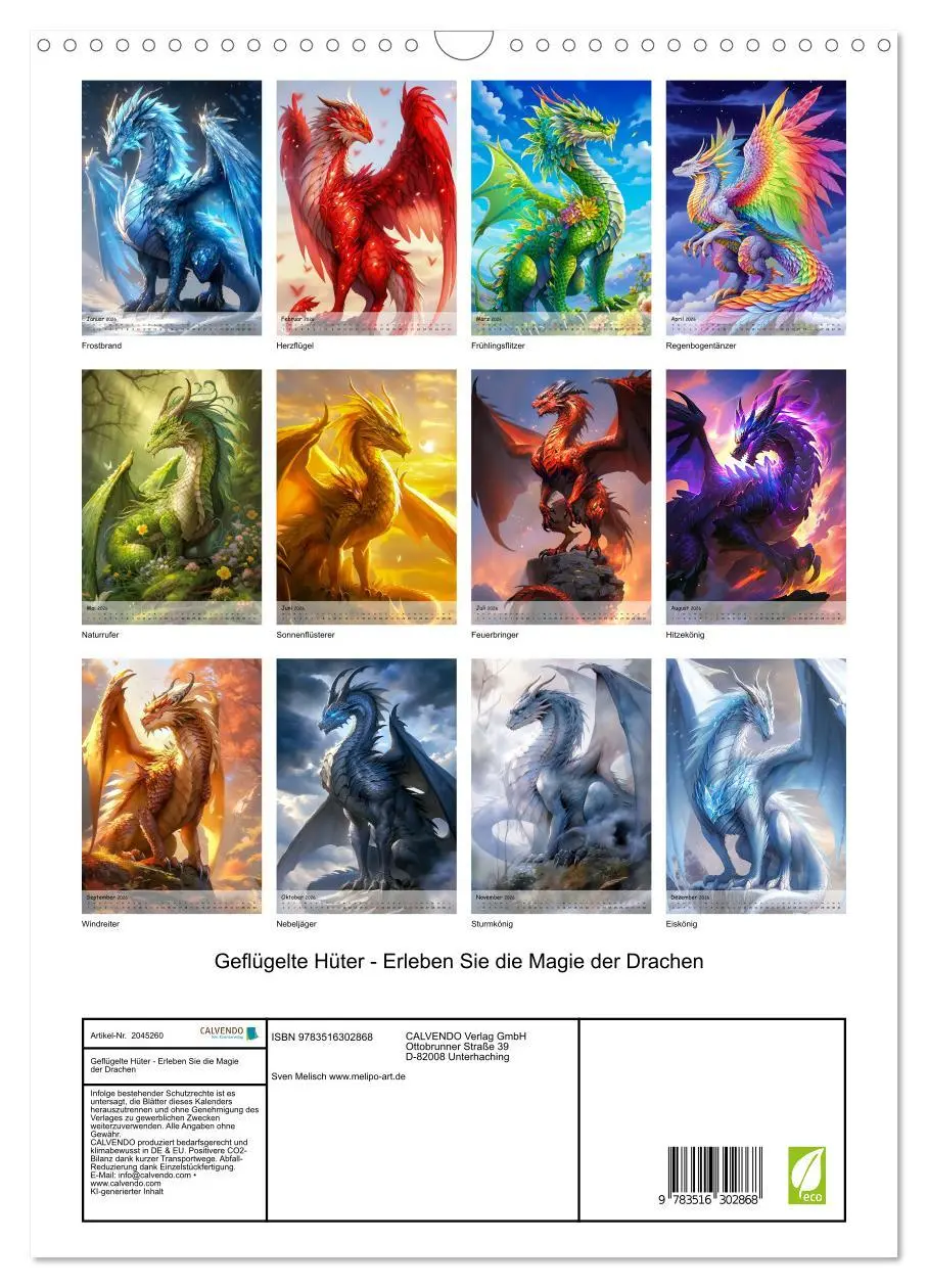 Bild: 9783516302868 | Geflügelte Hüter - Erleben Sie die Magie der Drachen (Wandkalender...
