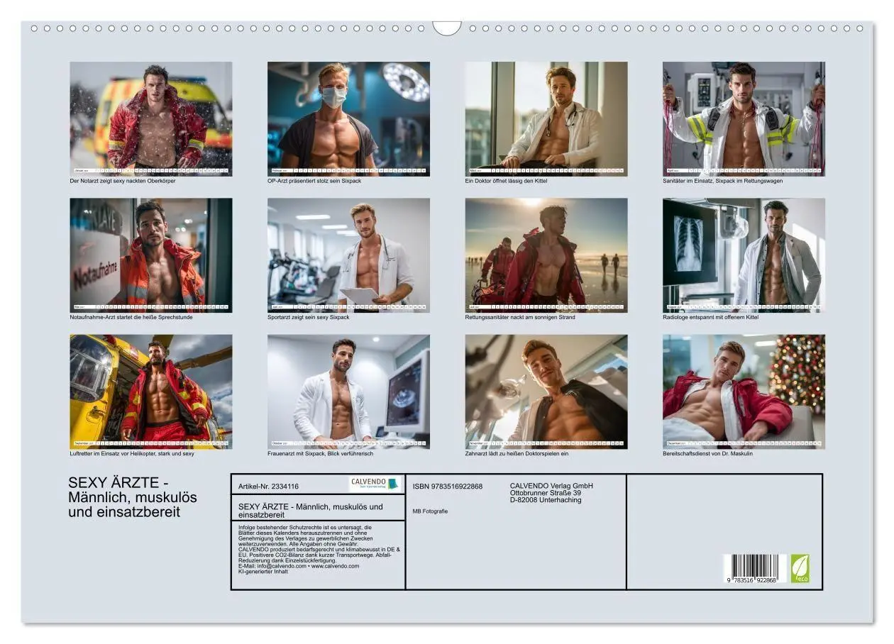 Bild: 9783516922868 | SEXY ÄRZTE - Männlich, muskulös und einsatzbereit (Wandkalender...